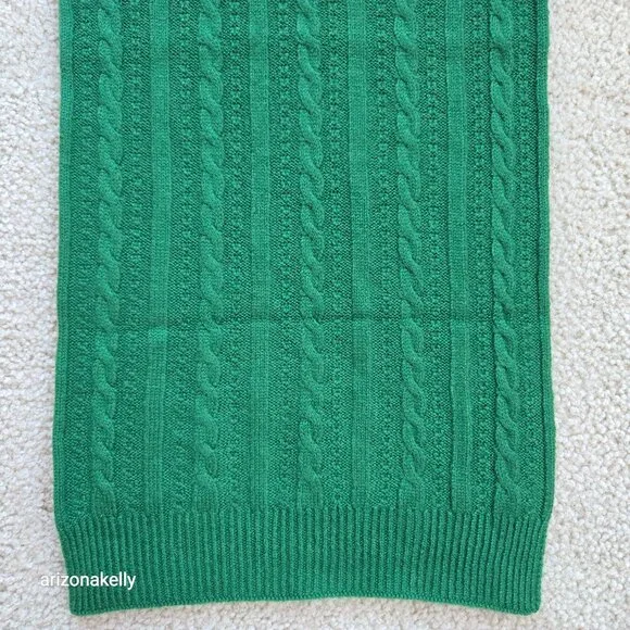 NWOT Pendleton Cashmere Cable Knit Scarf Green - Picture 4 of 13